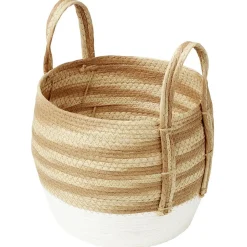 Gifi Rangement|Panière Bora blanc naturel Ø28 x H25 cm
