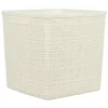 Gifi Rangement|Panière Box Cube effet jute 17L 27x27x27cm beige