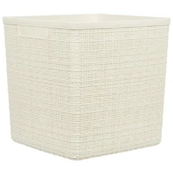 Gifi Rangement|Panière Box Cube effet jute 17L 27x27x27cm beige