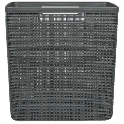 Gifi Rangement|Panière Box Cube effet jute 17L 27x27x27cm gris