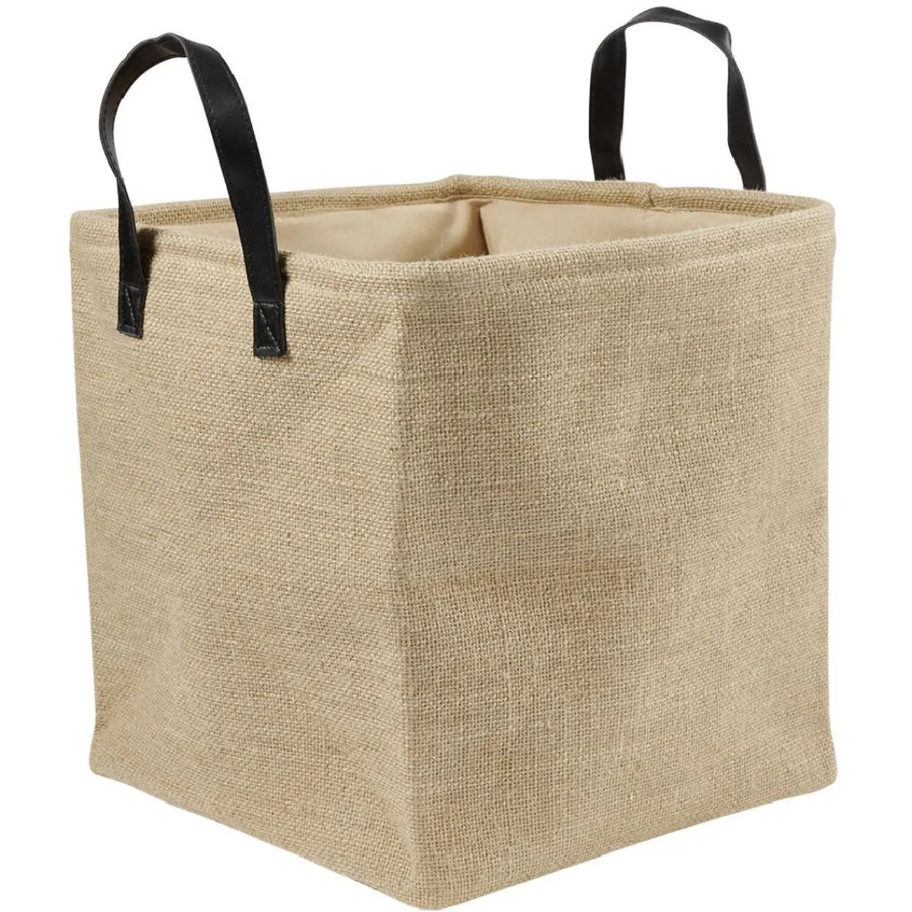 Gifi Rangement|Panière Box Cube effet jute 31x31x31cm beige