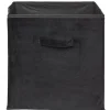 Gifi Rangement|Panière Box Cube effet velours 31x29x31cm noir
