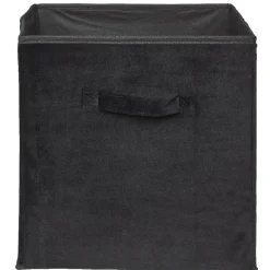 Gifi Rangement|Panière Box Cube effet velours 31x29x31cm noir