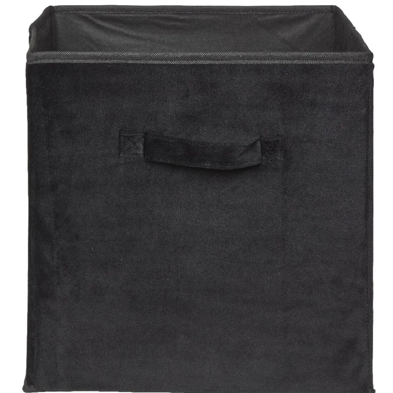 Gifi Rangement|Panière Box Cube effet velours 31x29x31cm noir
