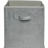Gifi Rangement|Panière Box Cube effet velours 31x29x31cm gris