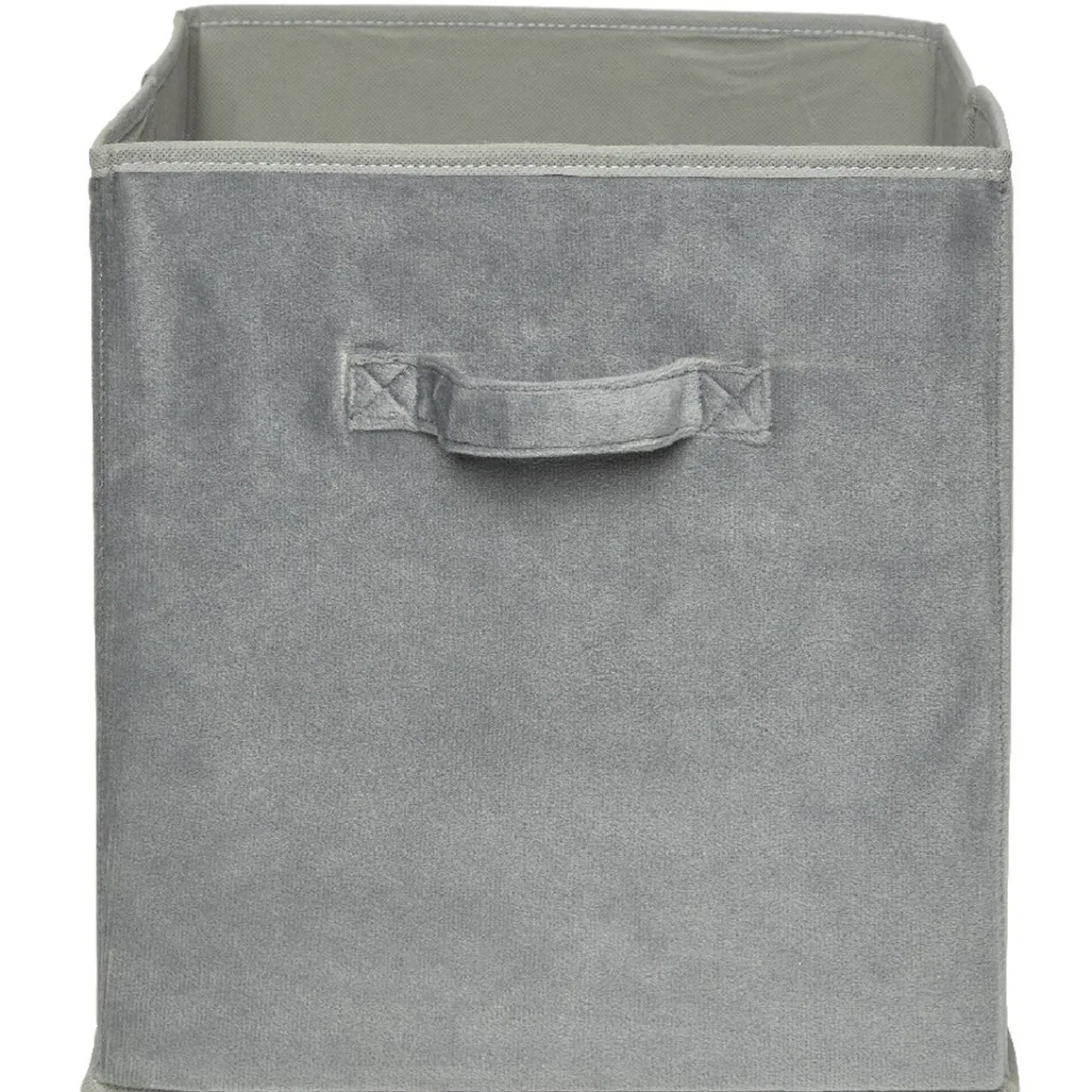 Gifi Rangement|Panière Box Cube effet velours 31x29x31cm gris