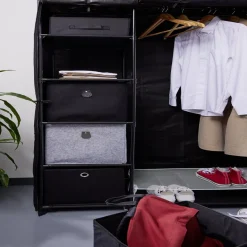 Gifi Rangement|Panière Box Cube effet velours 31x29x31cm gris