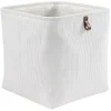 Gifi Rangement|Panière Box Cube effet velours 31x31x31cm blanc