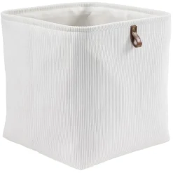 Gifi Rangement|Panière Box Cube effet velours 31x31x31cm blanc
