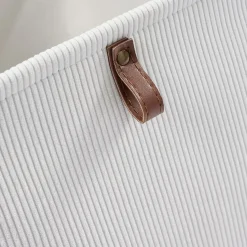 Gifi Rangement|Panière Box Cube effet velours 31x31x31cm blanc