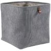 Gifi Rangement|Panière Box Cube effet velours 31x31x31cm gris