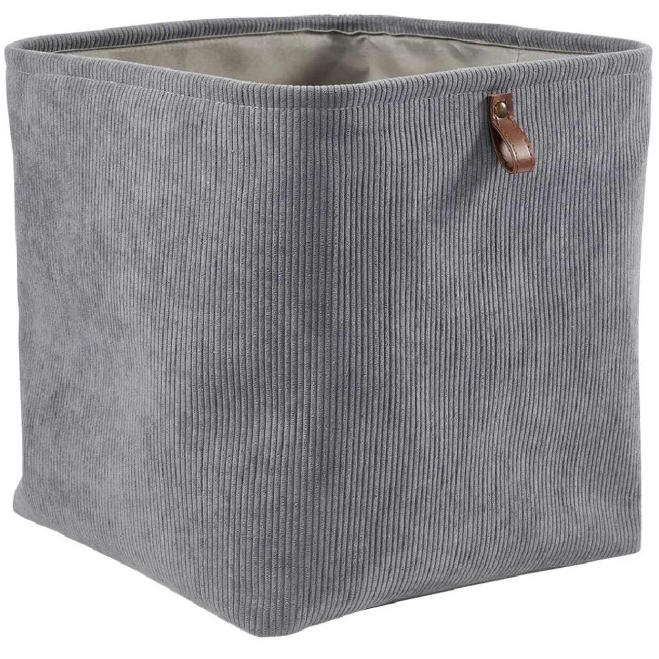 Gifi Rangement|Panière Box Cube effet velours 31x31x31cm gris