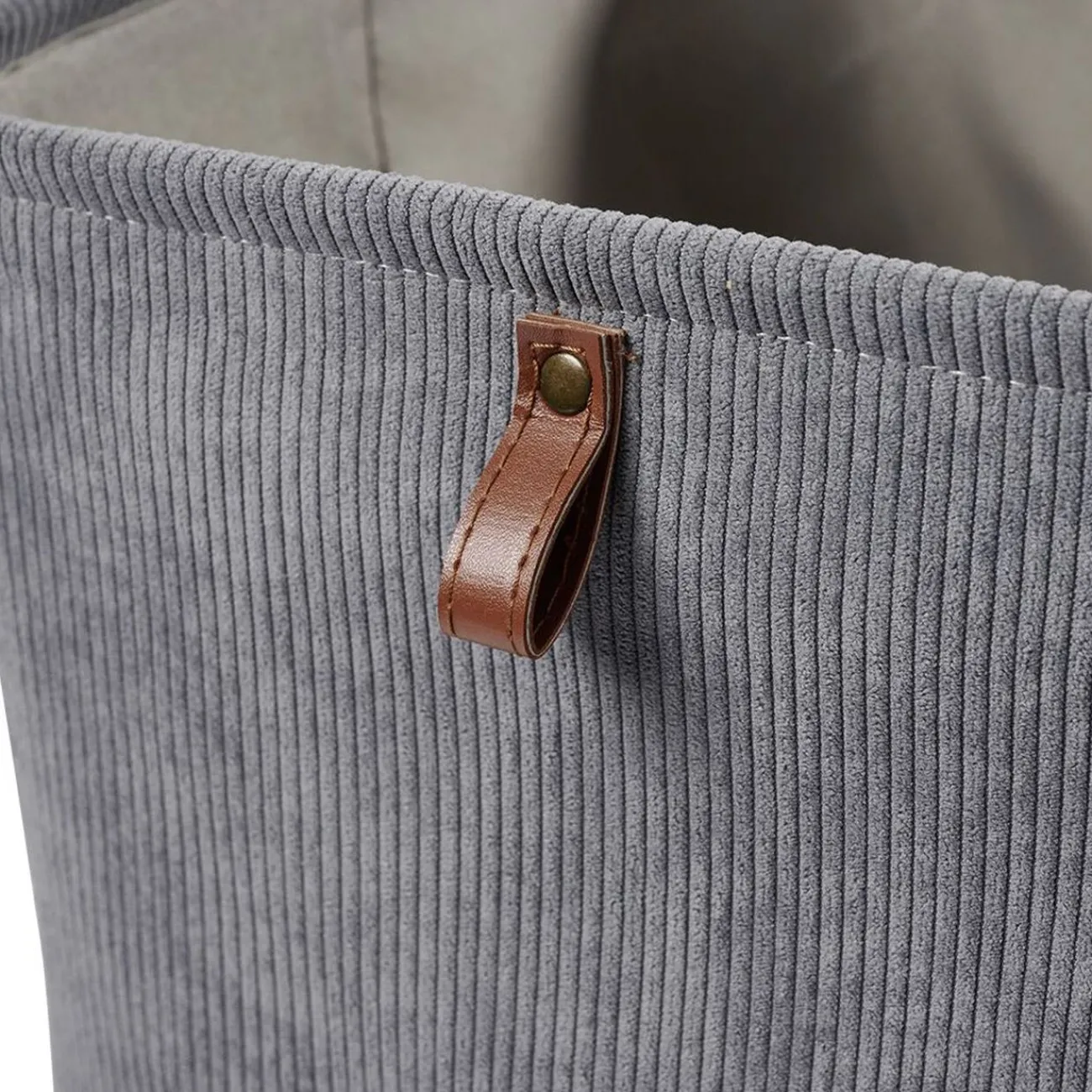 Gifi Rangement|Panière Box Cube effet velours 31x31x31cm gris