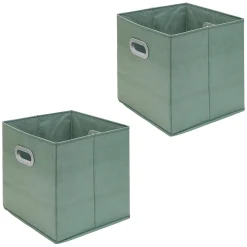 Gifi Rangement|Panière Box Cube en carton revêtement tissu x2