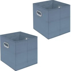 Gifi Rangement|Panière Box Cube en carton revêtement tissu x2