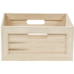 Gifi Rangement|Panière Box Cube rectangulaire bois naturel Box Cube