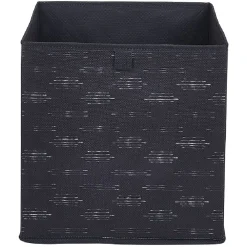 Gifi Rangement|Panière Box Cube symbole traits horizontaux noirs et blanc 31x29x31cm