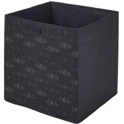 Gifi Rangement|Panière Box Cube symbole traits horizontaux noirs et blanc 31x29x31cm