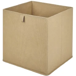 Gifi Rangement|Panière Box Cube unie beige 31x29x31cm