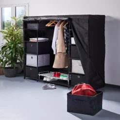 Gifi Rangement|Panière Box Cube 31x29x31cm feutrine noir