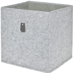 Gifi Rangement|Panière Box Cube 31x29x31cm feutrine gris
