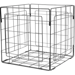 Gifi Rangement|Panière Box Cube 31x31x31cm métal noir