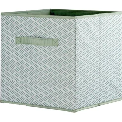 Gifi Rangement|Panière Box Cube 31x29x31cm vert imprimé