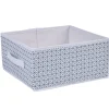 Gifi Rangement|Panière carrée blanche motif géométrique collection Urban 2 Box Cube