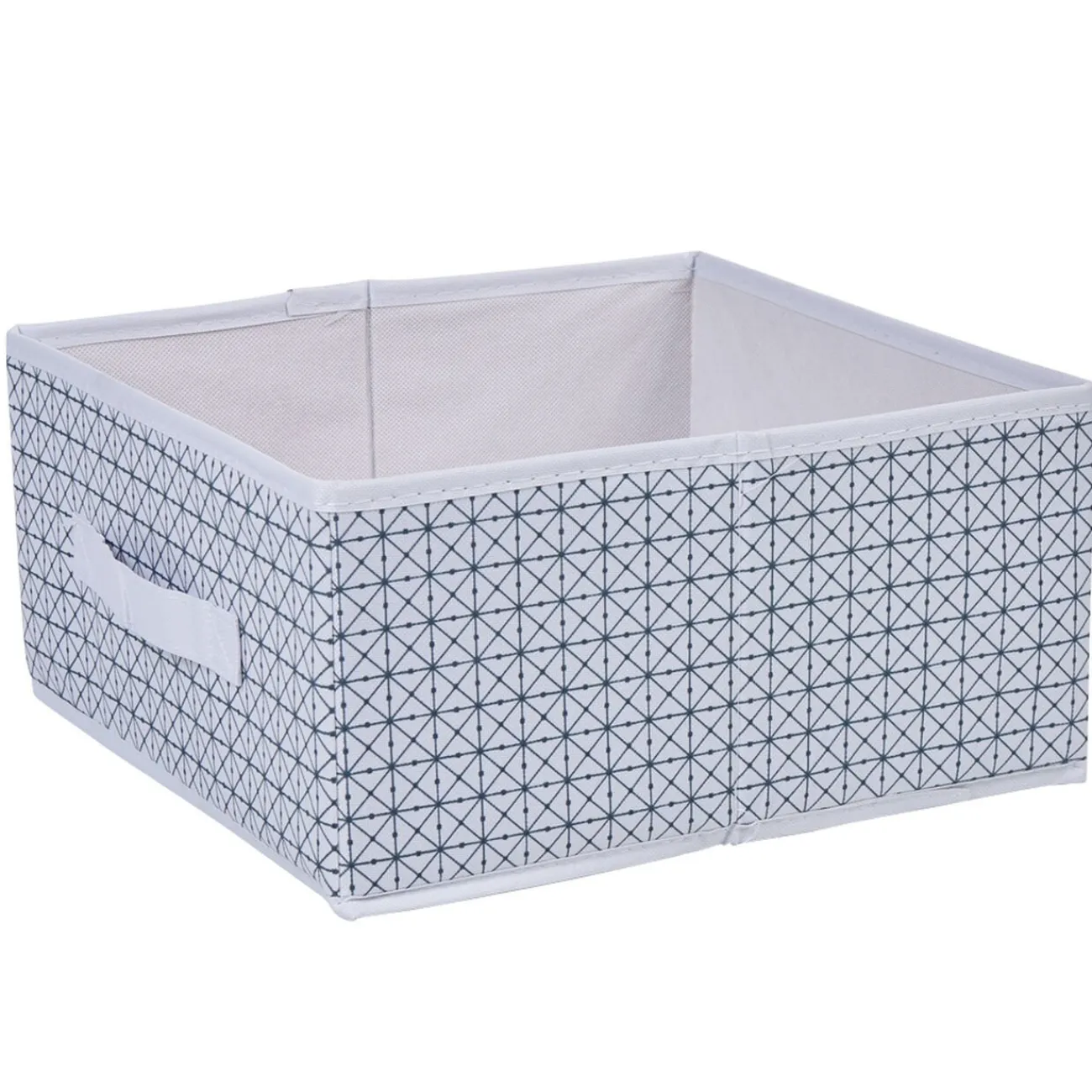 Gifi Rangement|Panière carrée blanche motif géométrique collection Urban 2 Box Cube