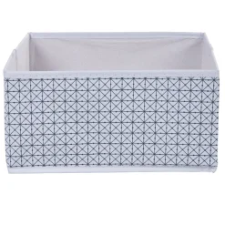 Gifi Rangement|Panière carrée blanche motif géométrique collection Urban 2 Box Cube