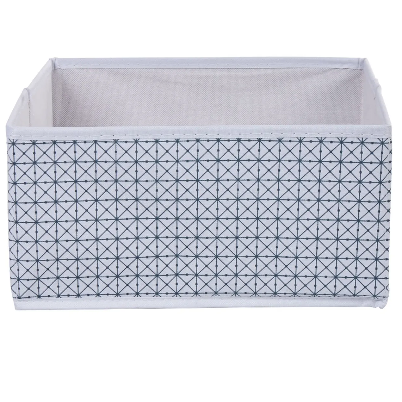 Gifi Rangement|Panière carrée blanche motif géométrique collection Urban 2 Box Cube