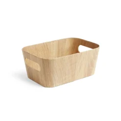 Gifi Rangement|Panière carton et papier imitation bois 26x18xH11cm