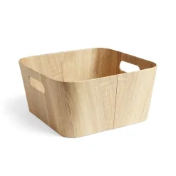 Gifi Rangement|Panière carton et papier imitation bois 30x30xH15cm