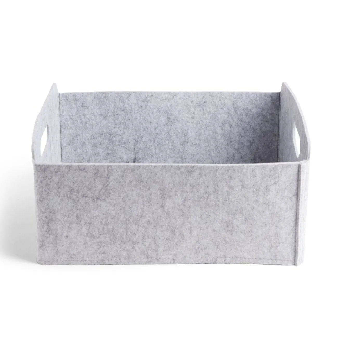 Gifi Rangement|Panière coton effet feutrine 34x28x16cm gris