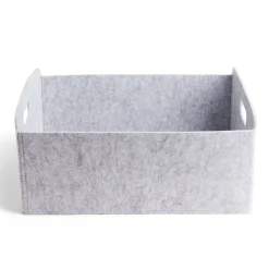 Gifi Rangement|Panière coton effet feutrine 39x30,5x17cm gris