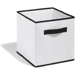 Gifi Rangement|Panière cube blanche contour noir
