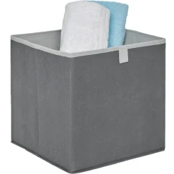Gifi Rangement|Panière cube gris anthracite et gris clair