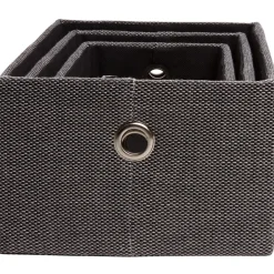 Gifi Rangement|Panière déco empilable grise x3