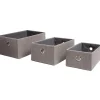 Gifi Rangement|Panière déco empilable grise X3