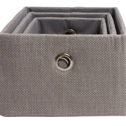 Gifi Rangement|Panière déco empilable grise X3