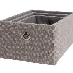 Gifi Rangement|Panière déco empilable grise X3