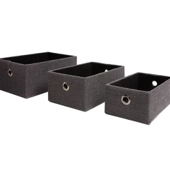 Gifi Rangement|Panière déco encastrable noir x3