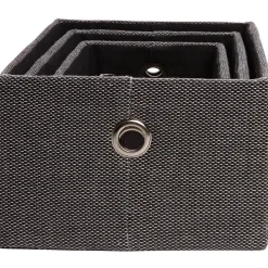 Gifi Rangement|Panière déco encastrable noir x3