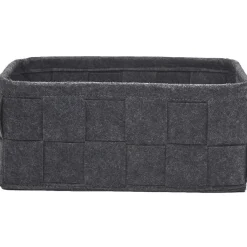 Gifi Rangement|Panière déco feutrine tressée gris anthracite x4