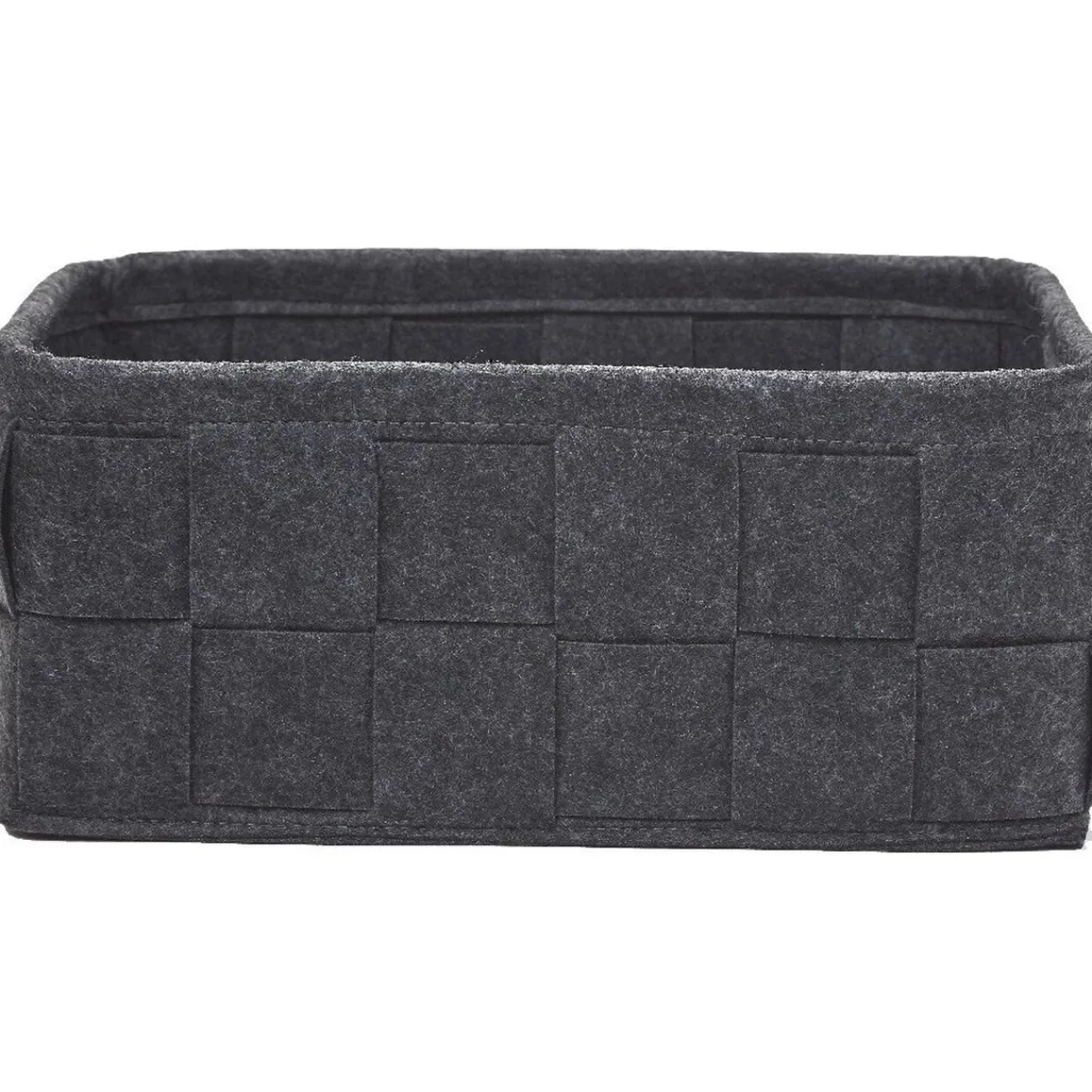 Gifi Rangement|Panière déco feutrine tressée gris anthracite x4