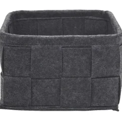 Gifi Rangement|Panière déco feutrine tressée gris anthracite x4