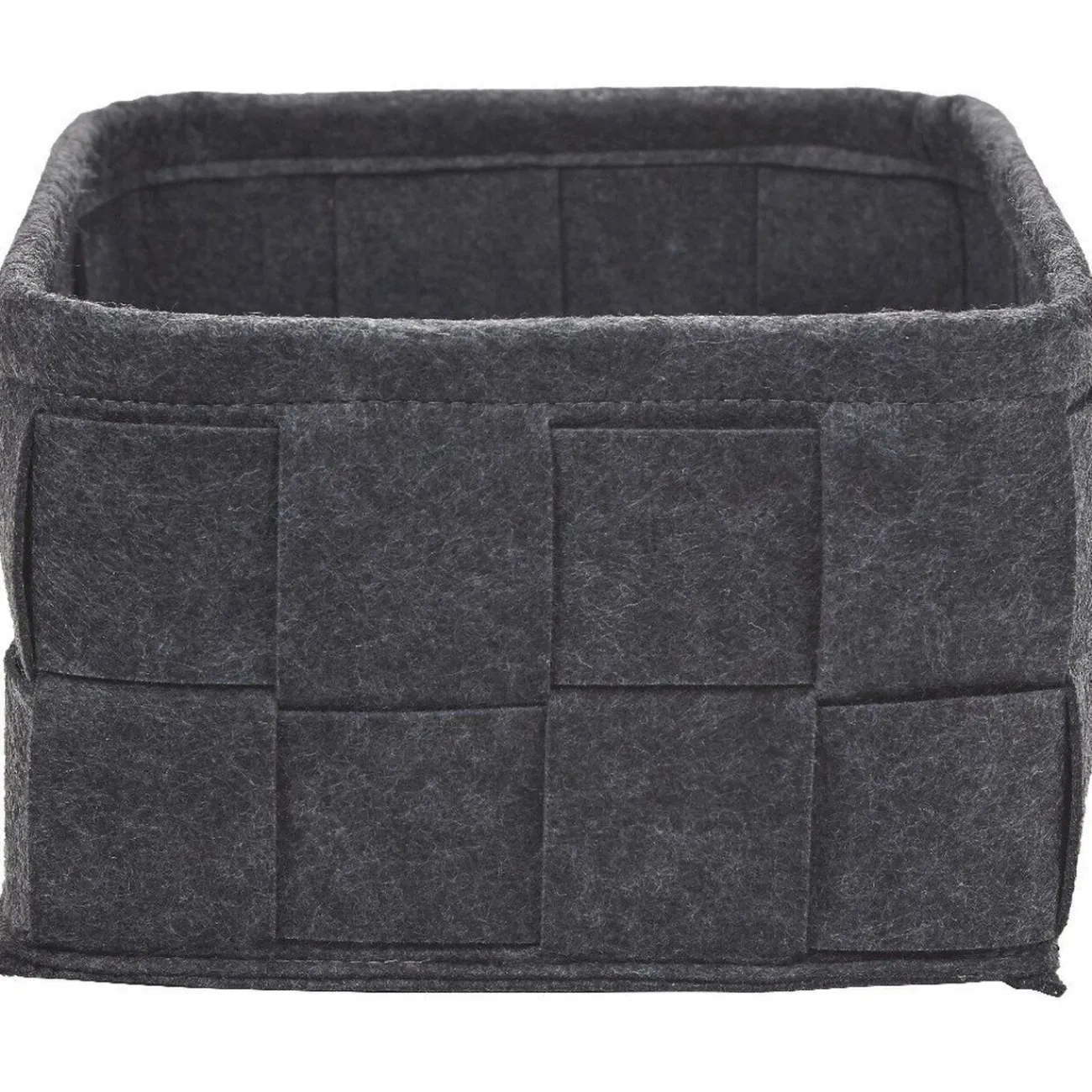 Gifi Rangement|Panière déco feutrine tressée gris anthracite x4