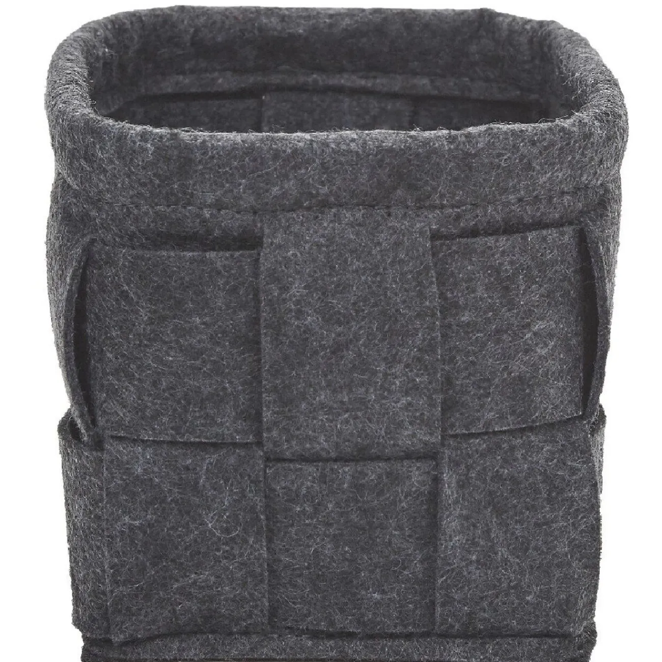 Gifi Rangement|Panière déco feutrine tressée gris anthracite x4