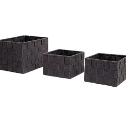 Gifi Rangement|Panière déco grise X3