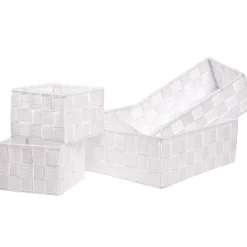 Gifi Rangement|Panière de rangement blanche X4